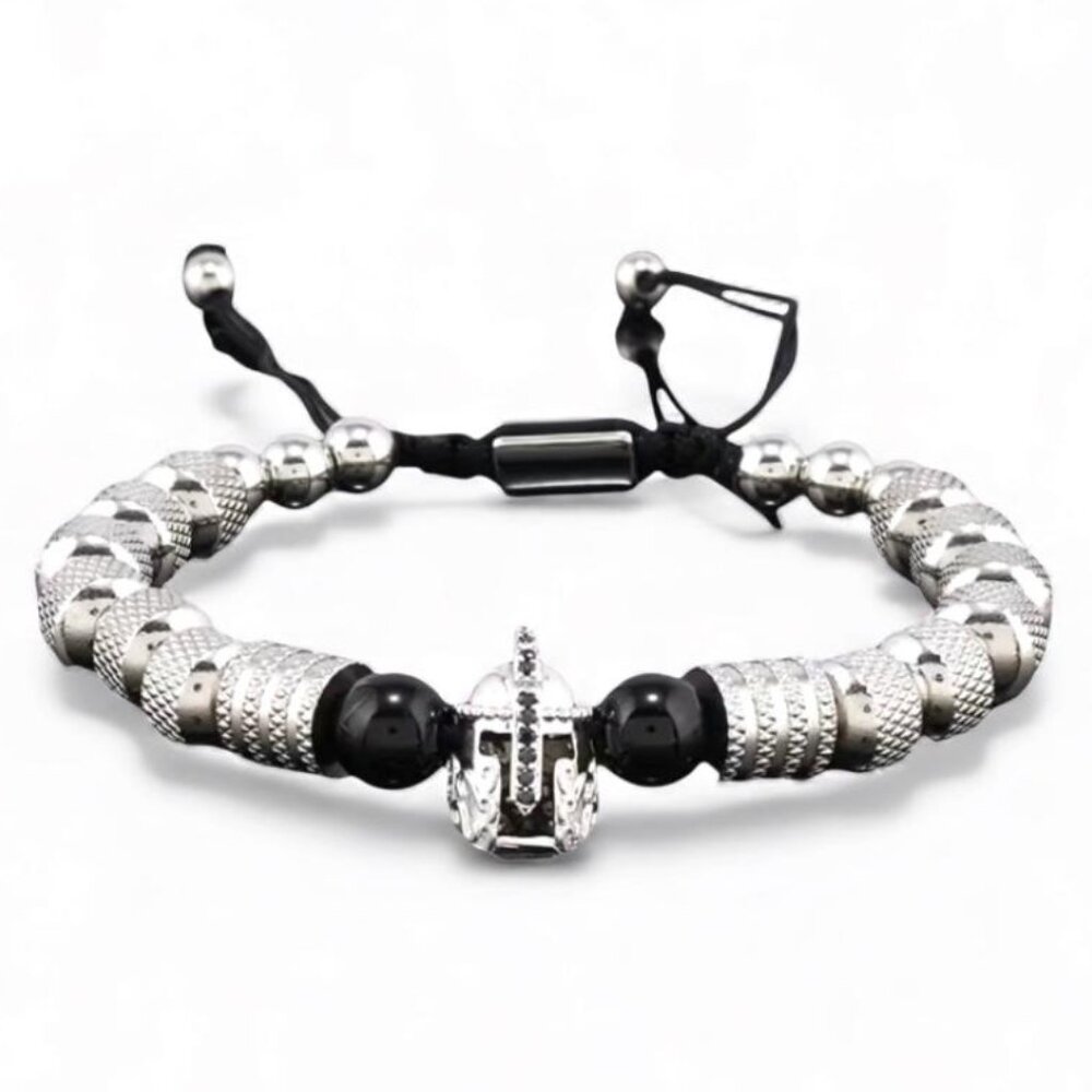 NEW - ARMOR OF GOD HELMET OF SALVATION STUNNING STAINLESS-STEEL BRACELET- SILVER
